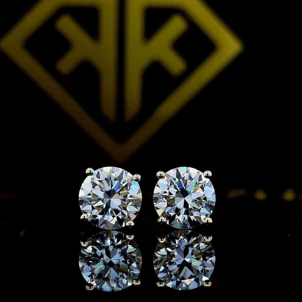 8.15 carat moissanite earrings, solid 10k white gold earrings with safety screw back, as an anniversary gift for her