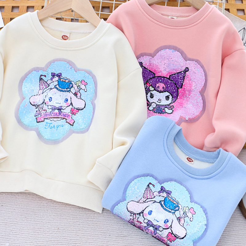 DISNEY Frozen Elsa princess Kids designer clothes Children winter clothes girls' clothes color-changing sequin top thickened.