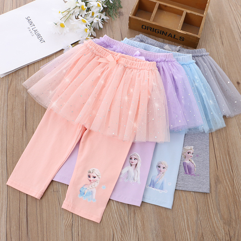 DISNEY Frozen Elsa princess girls designer baby girl designer clothes clothes Children summer wear girls' shorts skirt and pants.