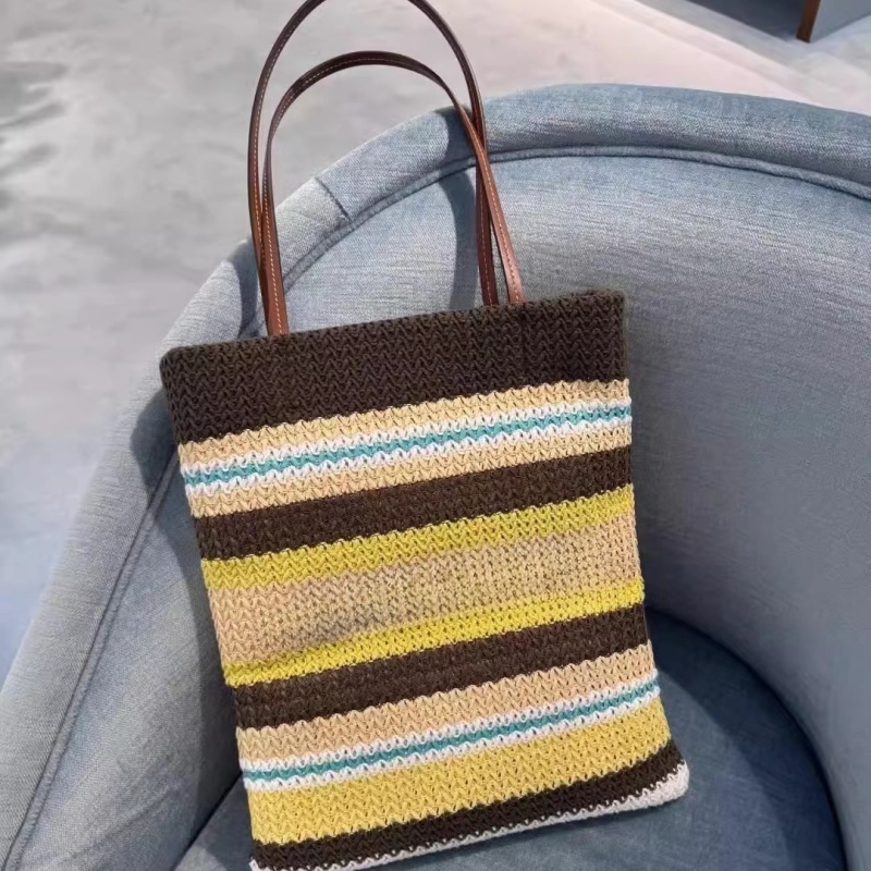 Designer Rainbow Tote Bag Crochet Tote Bag Crossbody Weave Hobo Beach Bag Summer School Handbag Shoulder Beach Travel Handbags