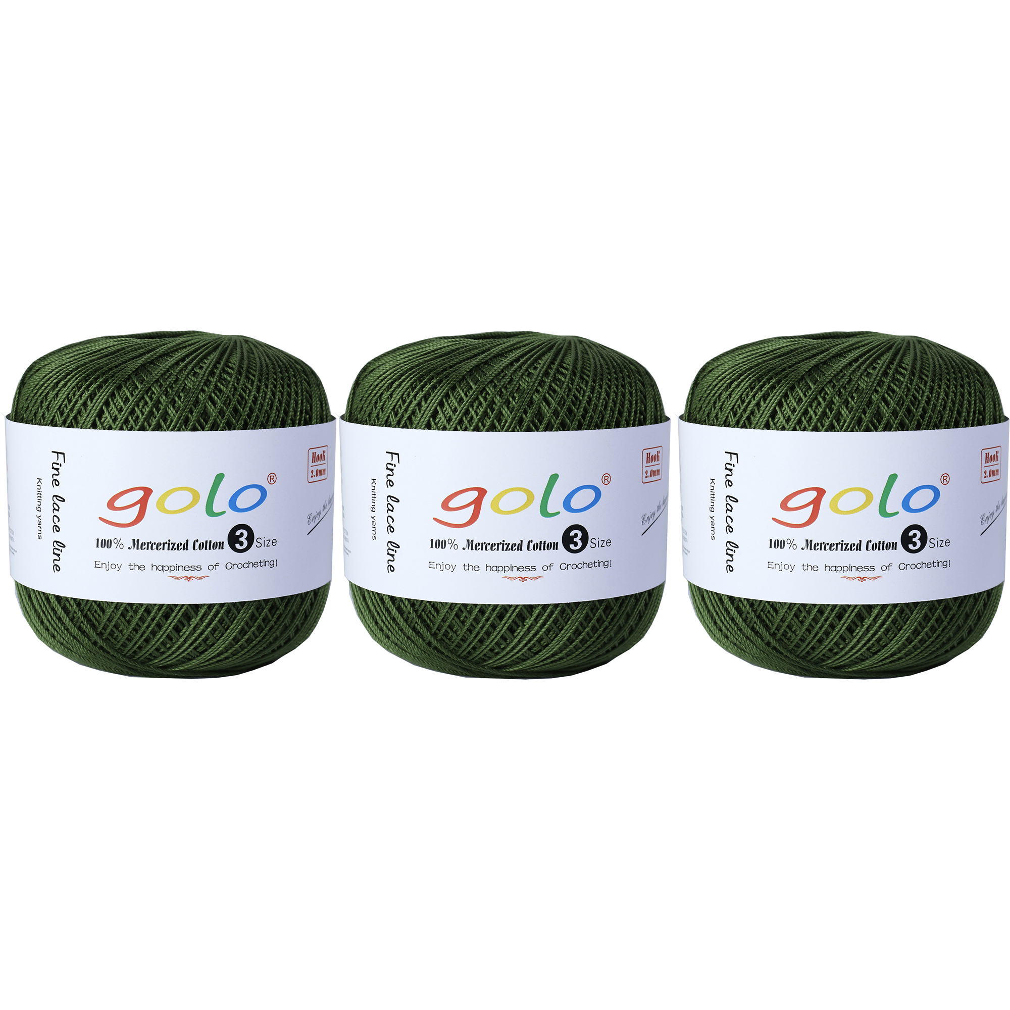 golo 3 balls Crochet Thread Size 3 Yarn for Hand Knitting Crochet yarn for Crocheting