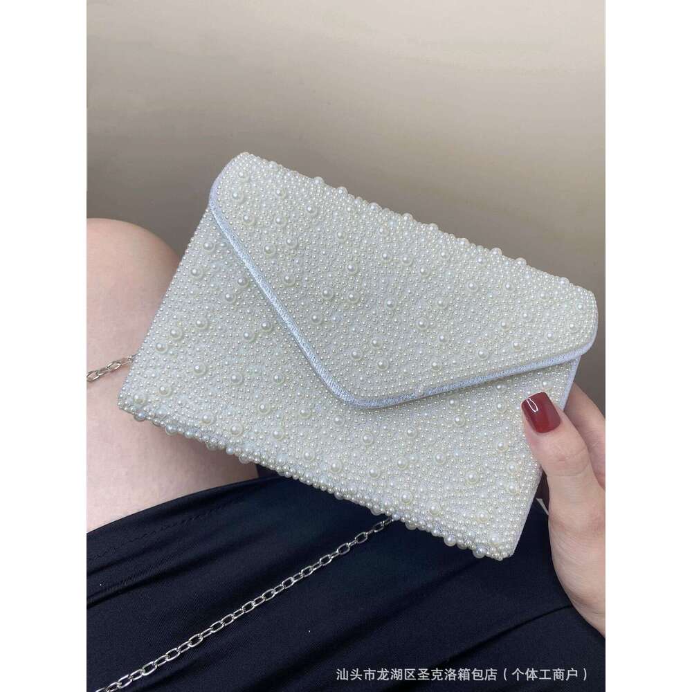 Dinner Bag Light Luxury Pearl Dinner Flip Cover Socialite Evening Dress Bag Handbag Crossbody KQ