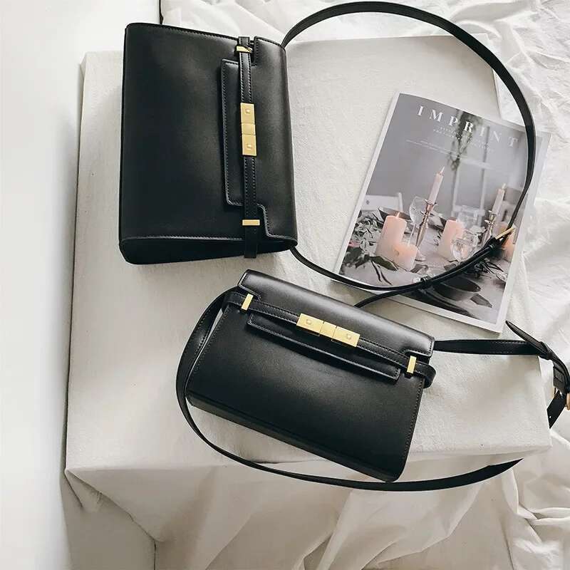 Brand Designer Handbags Top Quality Genuine Leather Women Commuter Bags Fashion Black Brown Shoulder Crossbody Bag Female