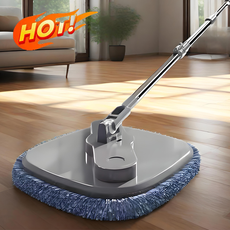 Mop bucket + reinforcing rod +4 mops, household one-mop clean, automatic rotating no-hand-wash mop, lazy person's water-absorbing flat mop baolia