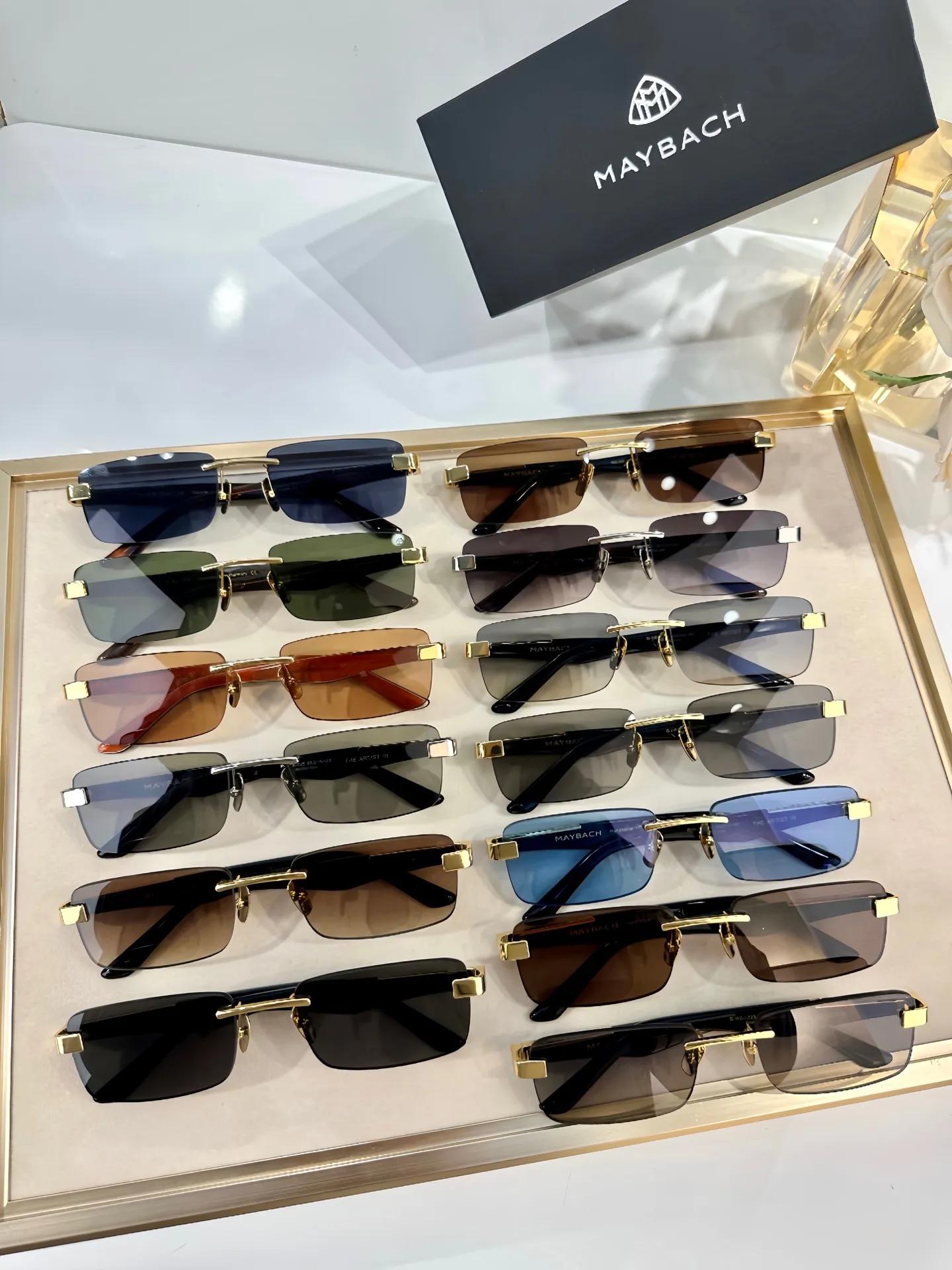 Maybach Eyewear Luxurious Qualit Yoriginal Goods Sunglasses for Men Women Candy Color Shades Classic Goggle Beach Fashion Eyeglasses THE ARTIST III Si