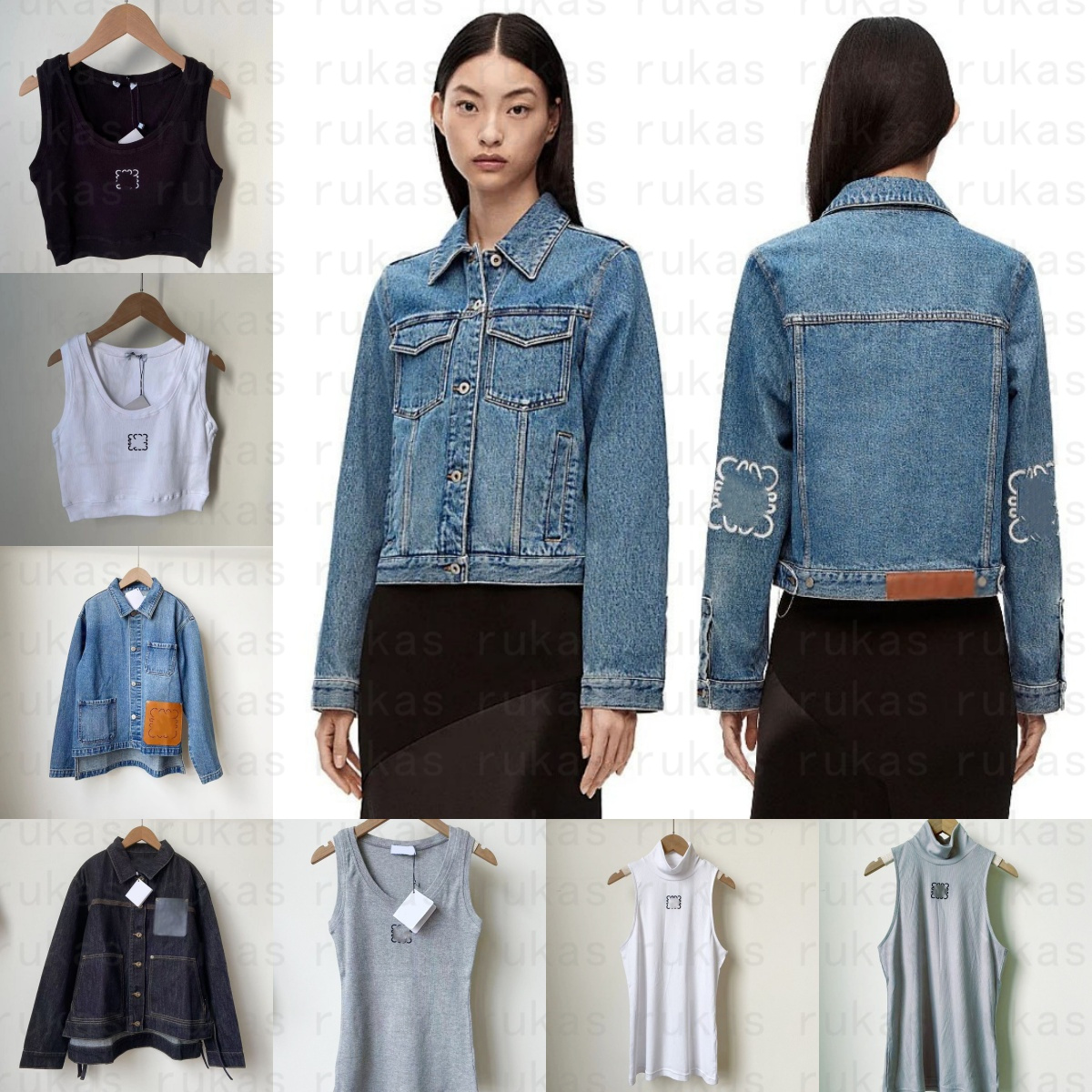 25ss Designer Women's Denim Coat Fashion Embroidery Lapel Shirt Unisex Washed Denim Jackets Tops tanks outwear coats S-XL