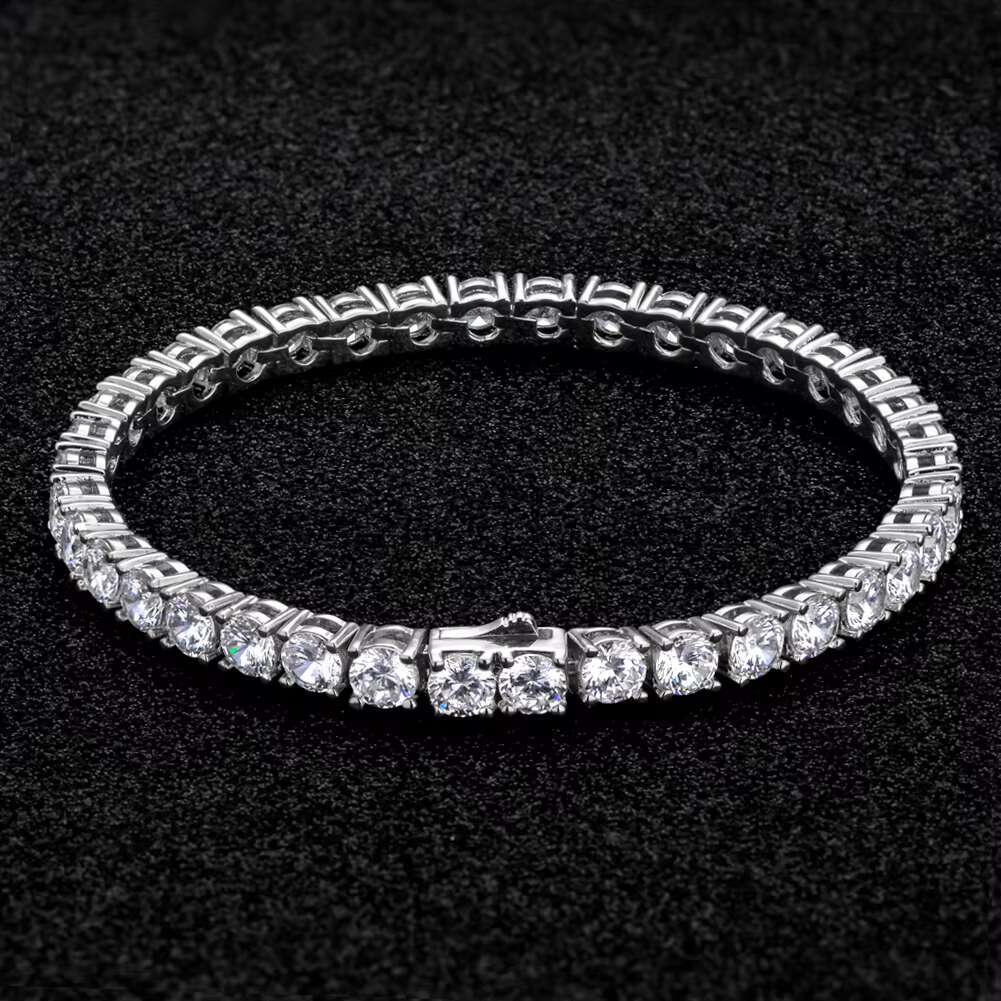 Good Quality and Price of Sterling Sier Gold Plated Moissanite Dia Cuban Chain Bracelets