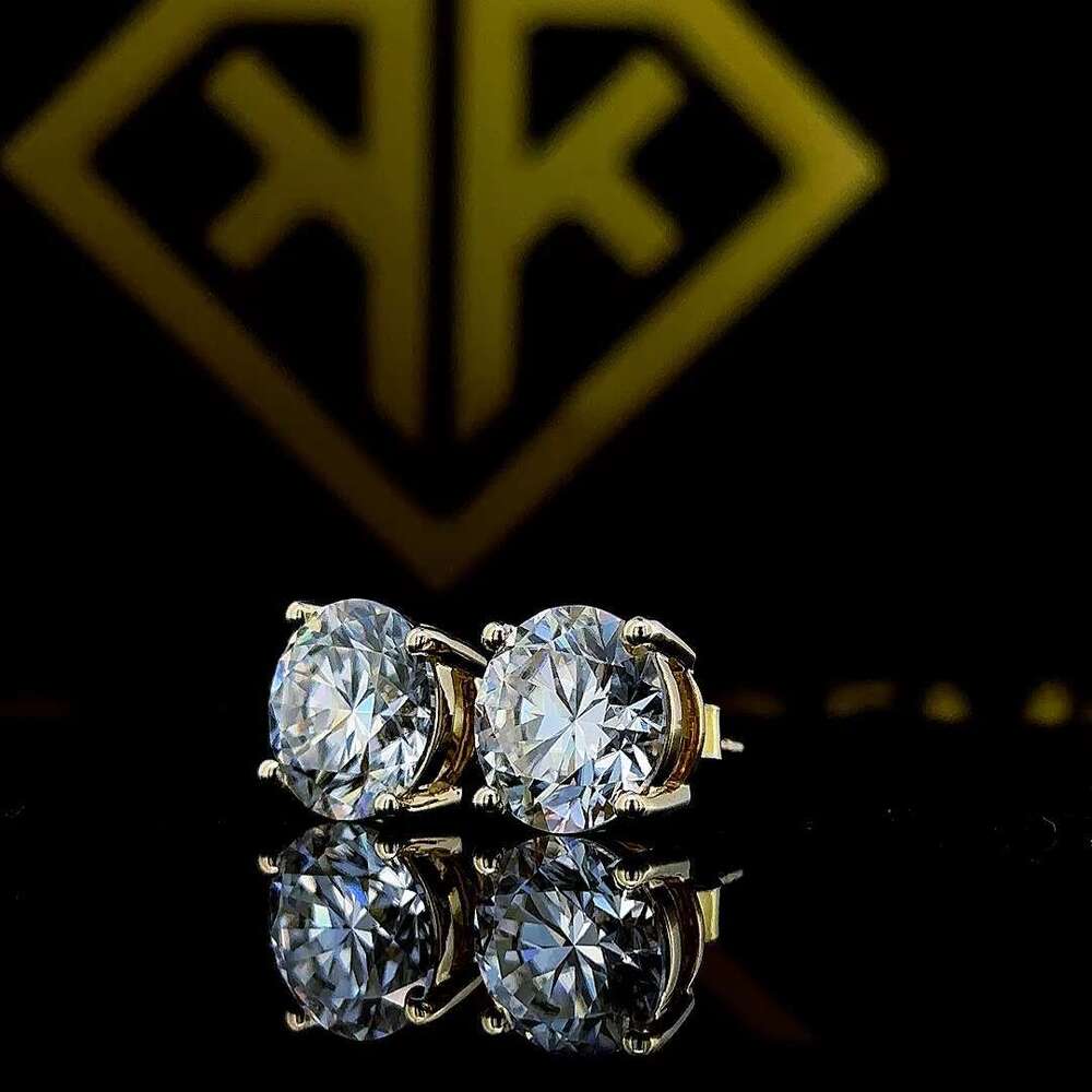 8.15 carat moissanite earrings, solid 10k white gold earrings with safety screw back, as an anniversary gift for her