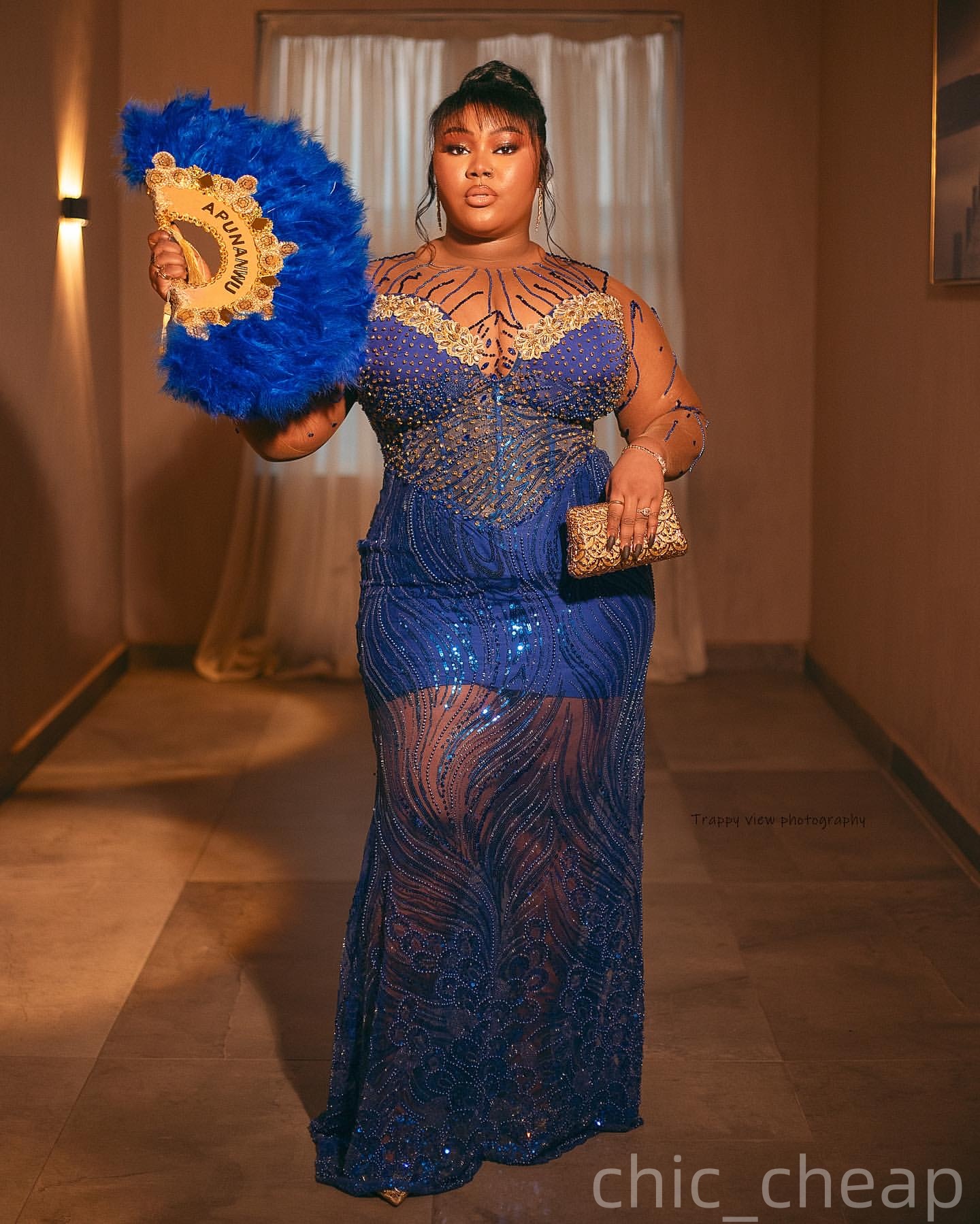 Mermaid Royal Blue Plus Size Prom Dresses 2025 Sequined Crystals Sparkly Evening Formal Party Second Birthday Engagement Gowns Dress For Special Occas