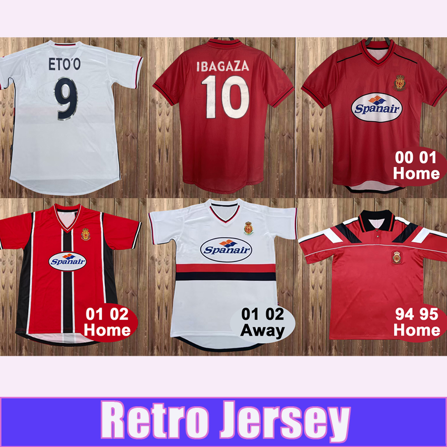 1994 1995 RCD malLOrcA Retro Mens Soccer Jersey 2001 2002 IBAGAZA ETO O Home Red Away White Football Shirt Vintage Short Sleeves Adult Uniforms