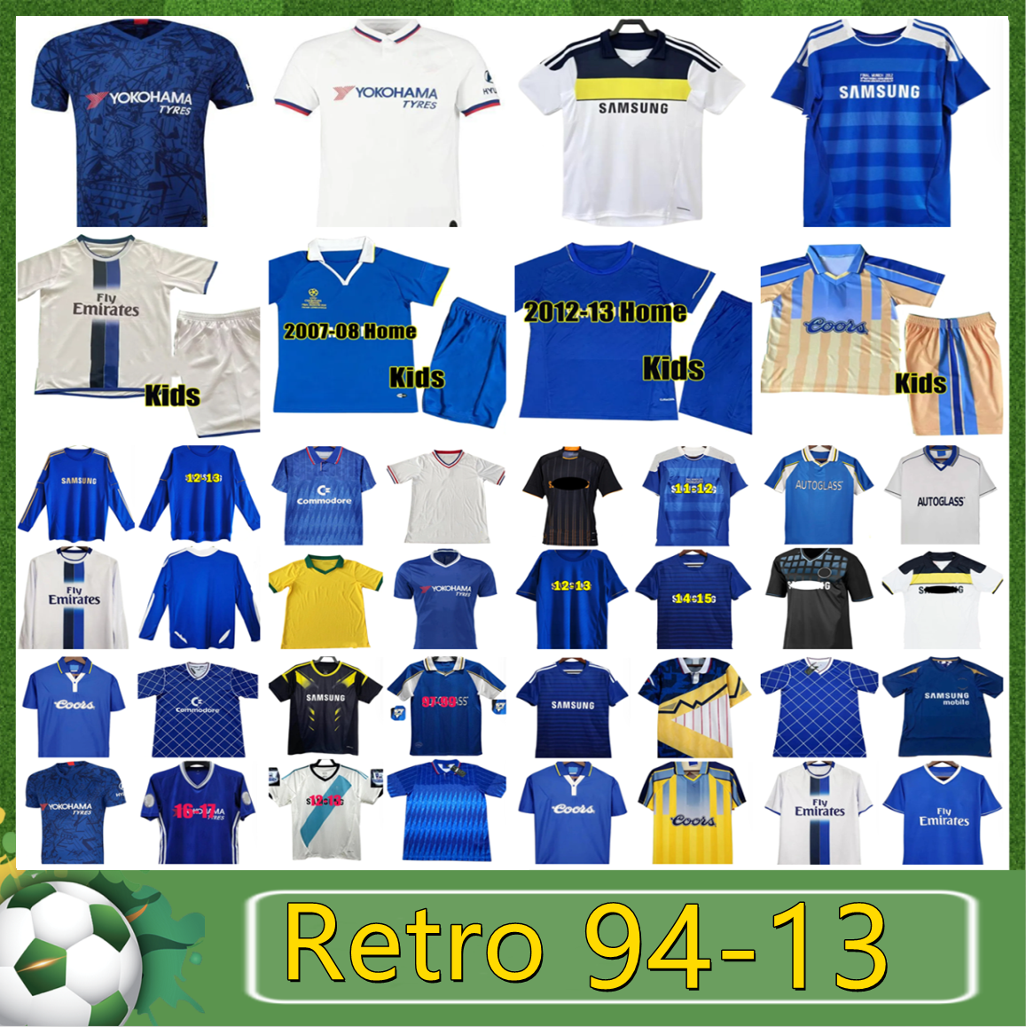 Retro classic CFC Soccer Jersey Lampard Torres Drogba TORRES 11 12 13 Final 94 95 96 97 98 99 Terry Football Shirts Camiseta WISE 01 03 HUGHES CHILWELL MOUNT WILLIAN
