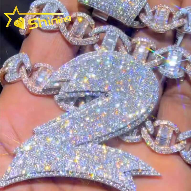 Factory Custom Iced Out VVS Moissanite Lab Diamond Hip Hop Name Pendant Pass Diamond Tester Men Silver Jewelry