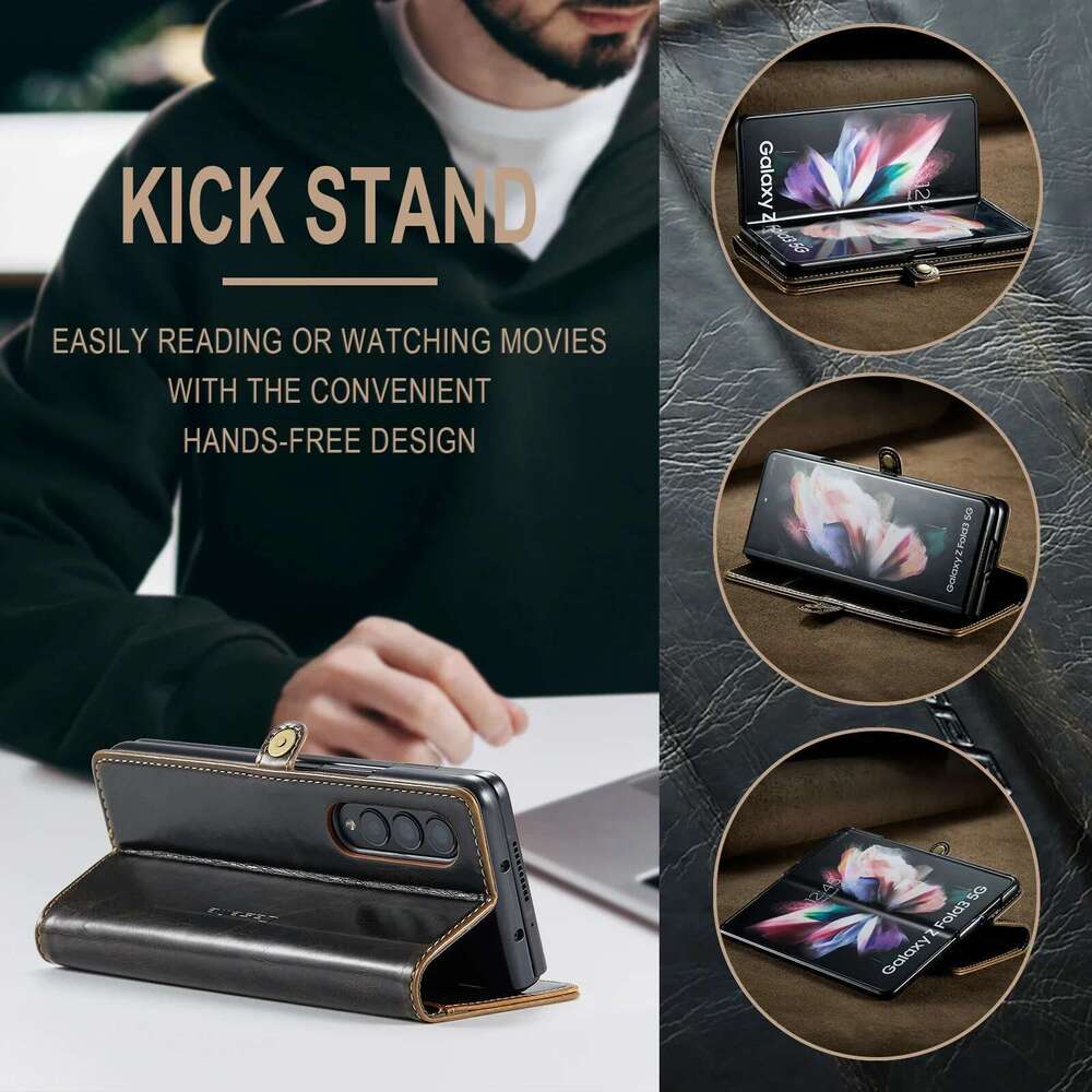 Leather Wallet Case for Samsung Galaxy Z 6 5 fold6 Fold5 Fold4 Fold3 Fold 4 3 Zfold5 Card Slot Phone Funda Capa