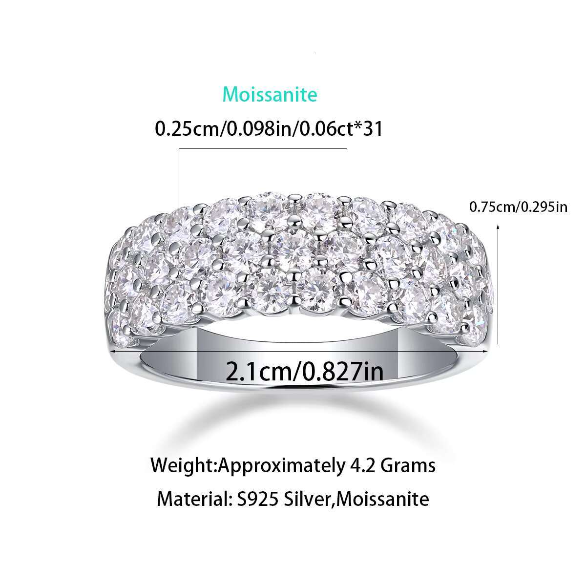 925 Silver Jewelry Luxury Moissanite Jewelry Wedding Rings Moissanite Diamond Engagement Ring Fine Jewelry Rings