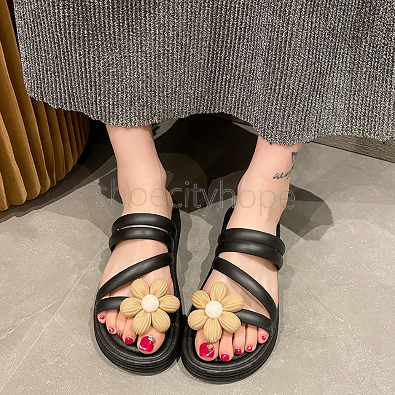 free shipping designer slides sandals summer slippers casual beach soft cute flower slipper fashion style outdoor indoor home sliders womens shoes ant
