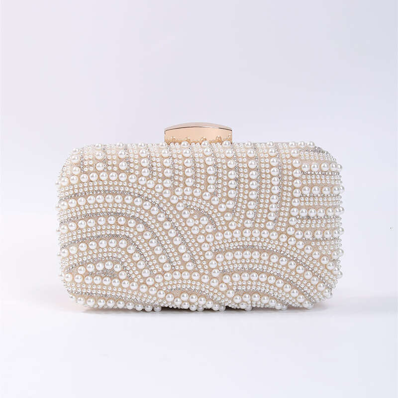 Dinner Bag Pearl Handmade Bead Embroidery Set With Diamonds Banquet Dress Women S Elegance Handheld Bag KQ