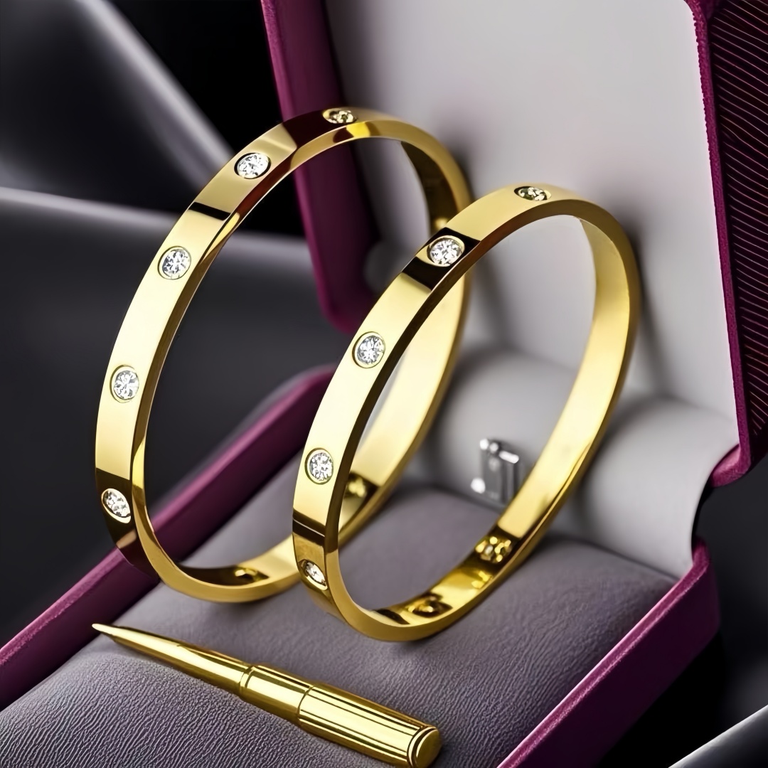 Luxury Designer Bracelet Women Men Jewelry Cuff Charm Bracelets Stainless Steel Gold Silver Classic Permanent Double Lock Buckle Couples Bracelet Designer Gift