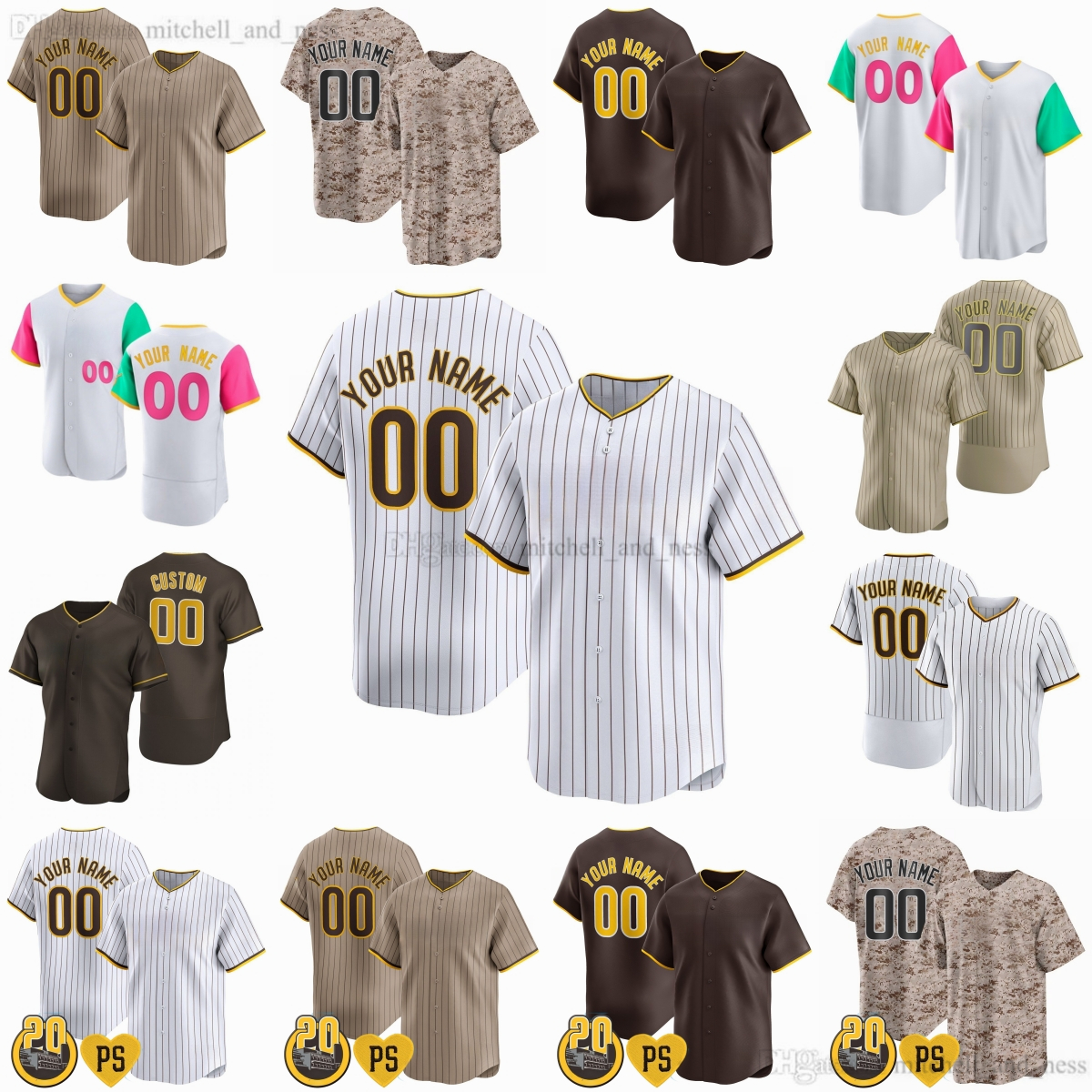 Custom XS-6XL Movie Baseball 13 Manny Machado Jersey Stitch 23 Fernando Tatis Jr. 3 Jackson Merrill 11 Yu Darvish 2 Xander Bogaerts 84 Dylan Cease Jerseys Sport Shirts
