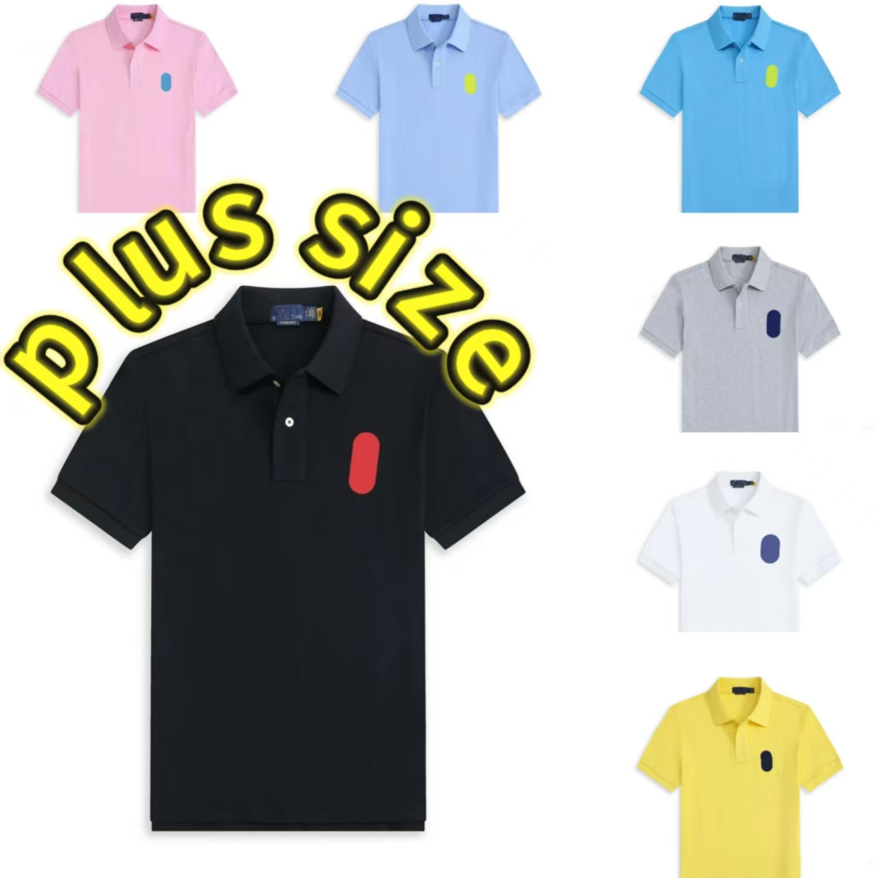 25ss Designer Brand Polo Plus Size shirt man with lapel loose and large-size pony golf shirt with embroidered Summer Set