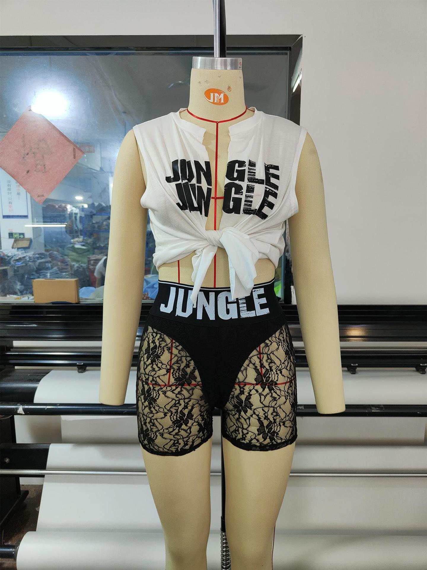Mesh See Through Shorts Set Casual Lace Up Crop Top And Shorts Women Night Out Matching Outfits