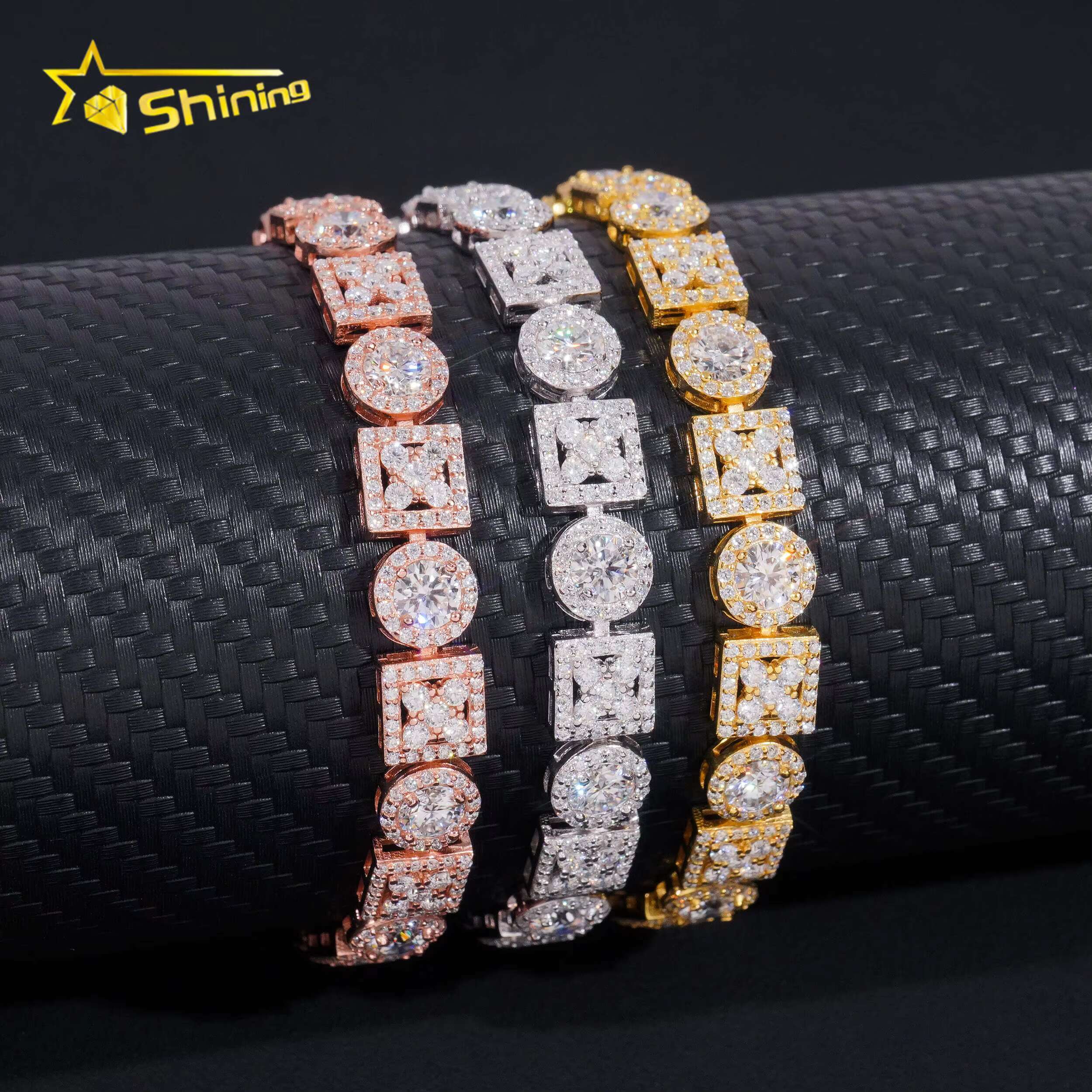 New Arrival 925 Sterling Silver Moissanite Pass Diamonds Tester Diamonds Fast Shipping Women Men Unisex Bracelet