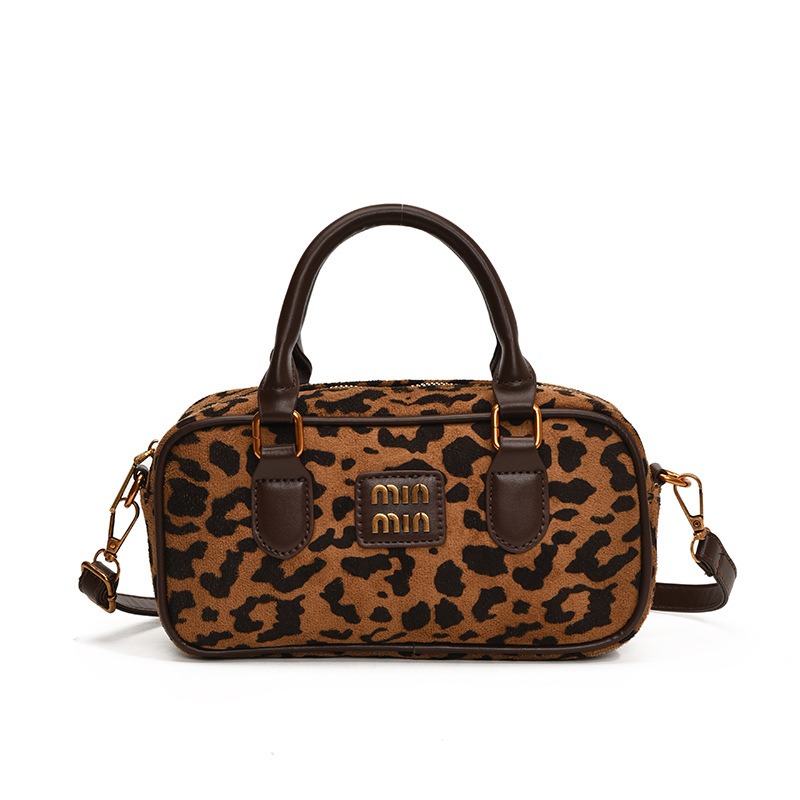 Designer bag min tote bag Retro leopard-print small square bowling bag Woven bag Bamboo Basket Water Bucket Handbag Fashion Shoulder Diagonal Cross tote bag Women Bag