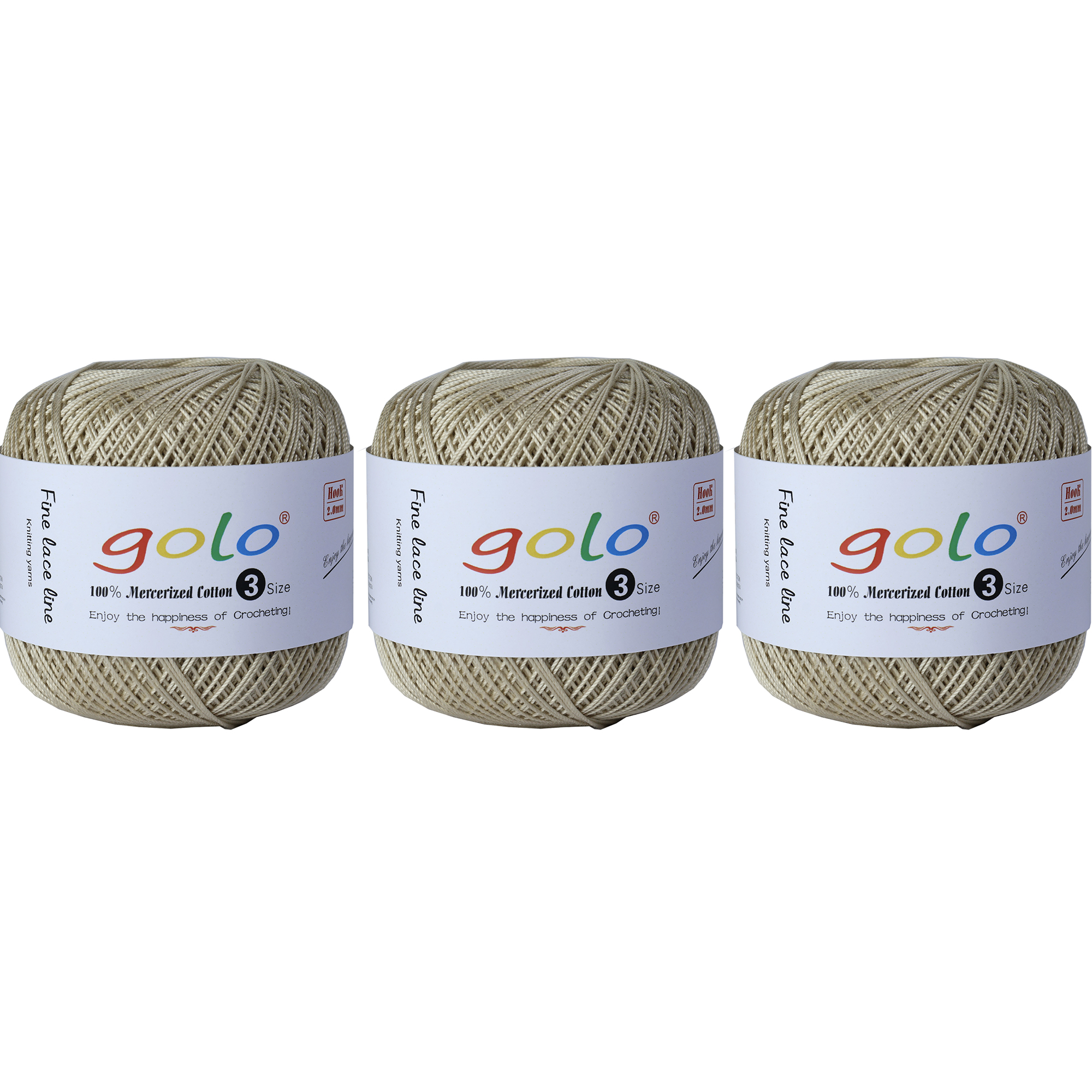 golo 3 balls Crochet Thread Size 3 Yarn for Hand Knitting Crochet yarn for Crocheting