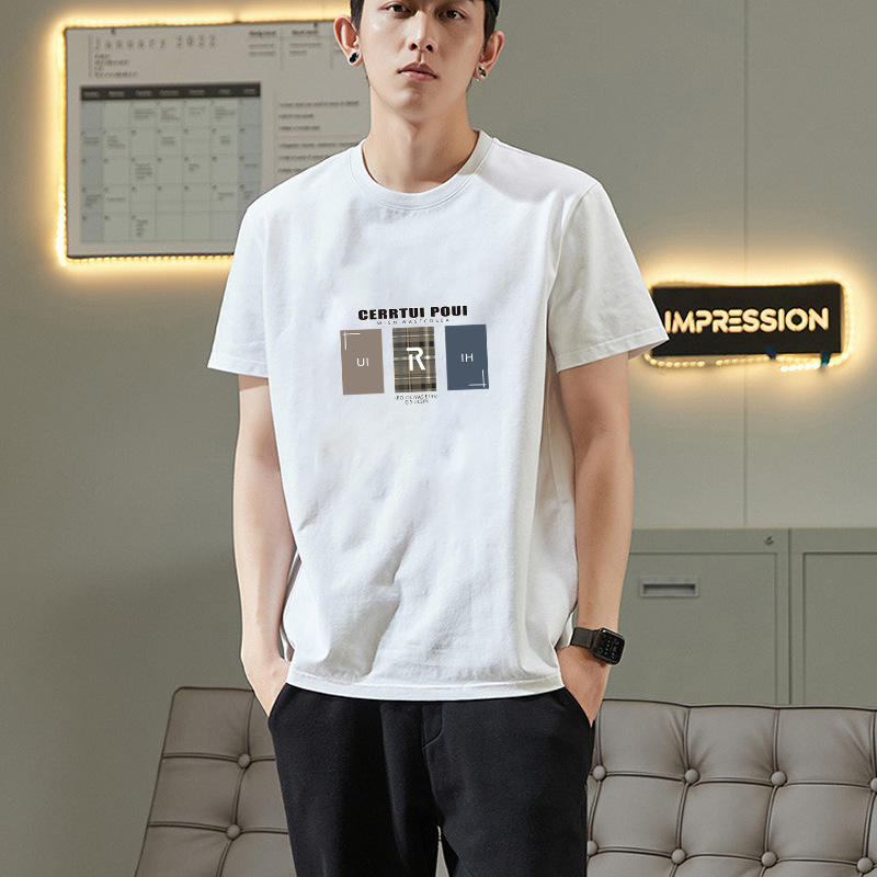 Men's T Shirts 2025 New designed Cotton Short sleeved T shirts Korean style trendy printed spocasual athleisure Men's Clothing