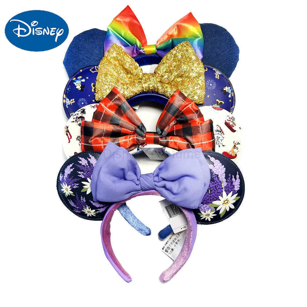 Disney Minnie Mouse Ear Headband 2023 New Lounge Ears Christmas Snowman Earbuds Adult Children Hair Accessories Role Play X2505061