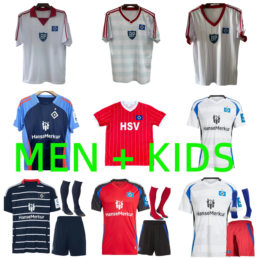 24 25 26 Hamburger SV Soccer Jerseys retro 1983 1984 VAGNOMAN ONANA LEIBOLD REIS KITTEL GLATZEL DUDZIAK 2024 2025 2026 HSV men Kids kit football shirts Uniforms adult