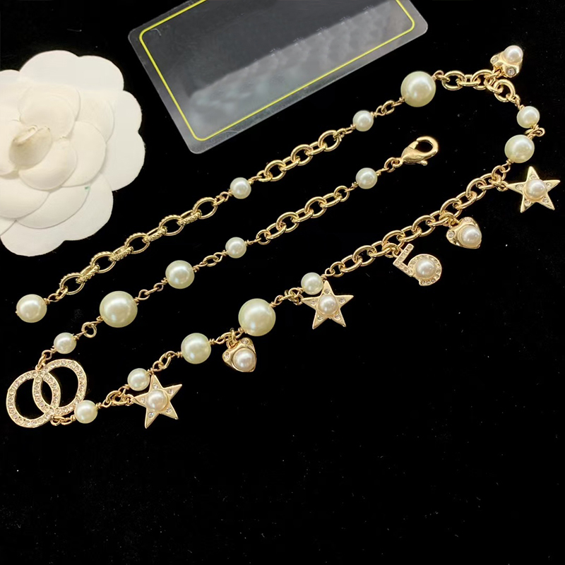 Classic 925 Silver Necklace Brand Crystal CC Necklace Stainless Steel Pendant Necklace Women's Designer Jewelry