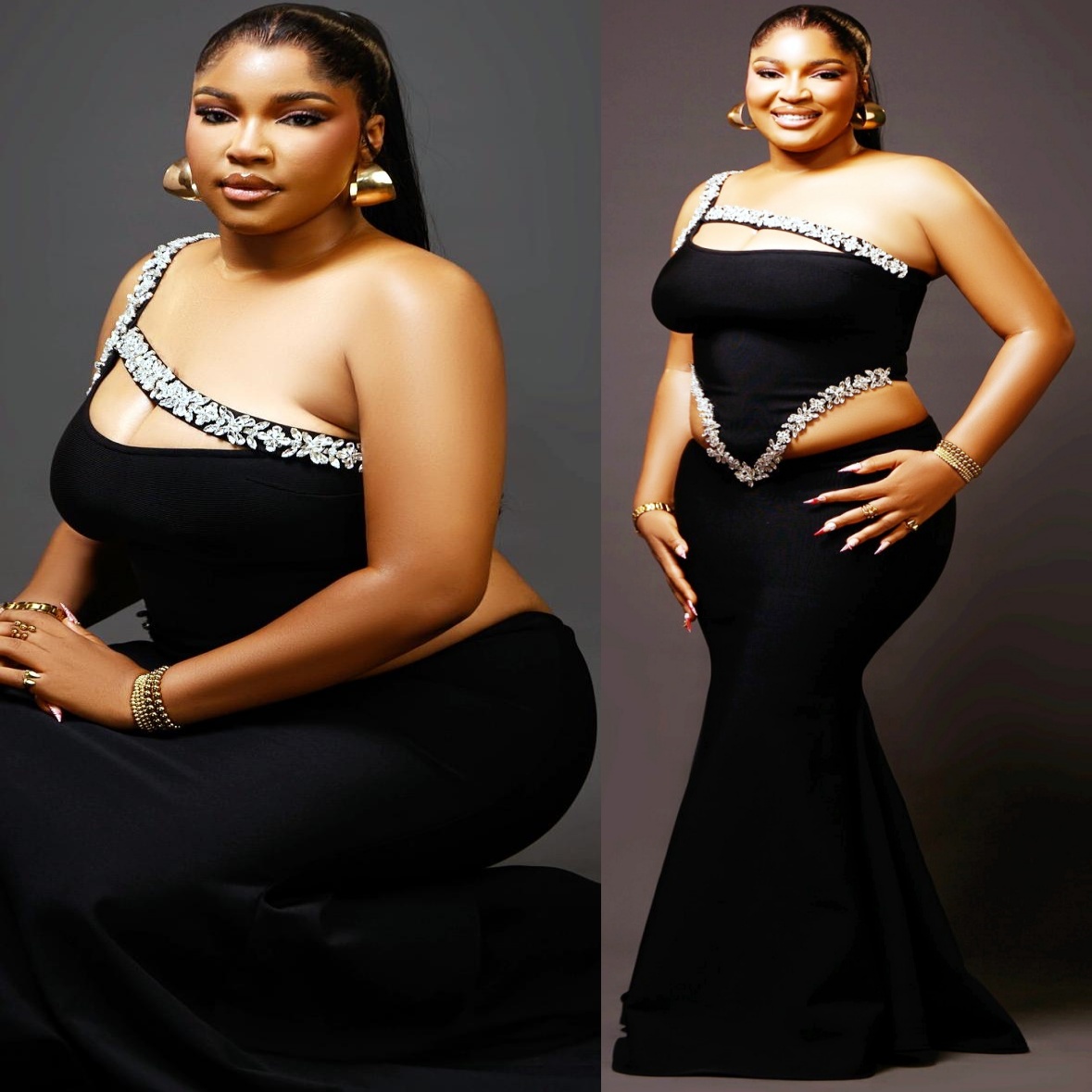 Black Mermaid Plus Size Prom Dresses 2025 One Shoulder Satin Crystals Evening Formal Party Second Birthday Engagement Gowns Dress For Special Occasion