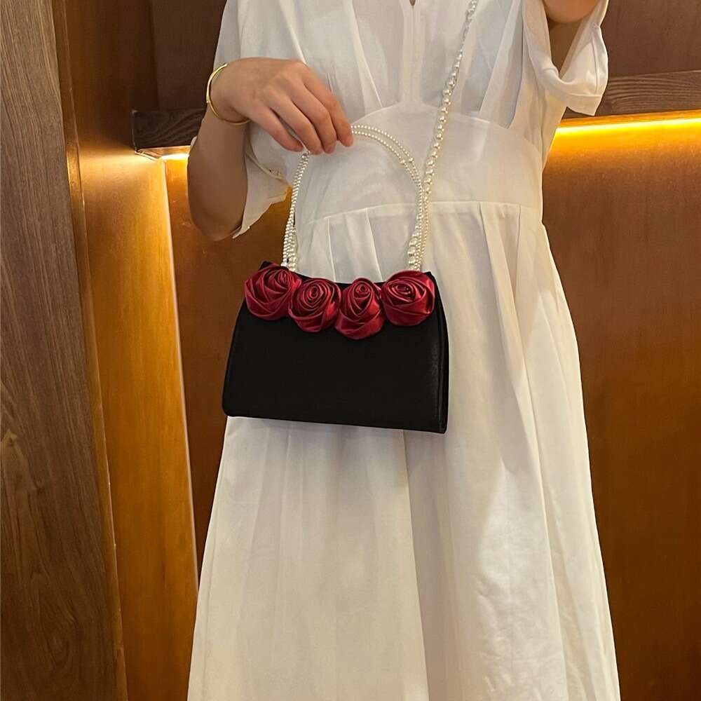 Dinner Bag New Niche Pearl Carrying Rose Palace Style Qipao Bag Fairy Banquet Handbag Summer Girl KQ