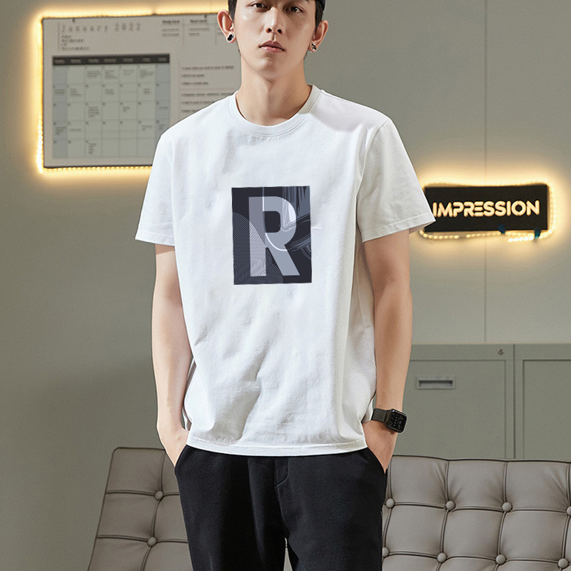Men's T Shirts 2025 New designed Cotton Short sleeved T shirts Korean style trendy printed spocasual athleisure Men's Clothing