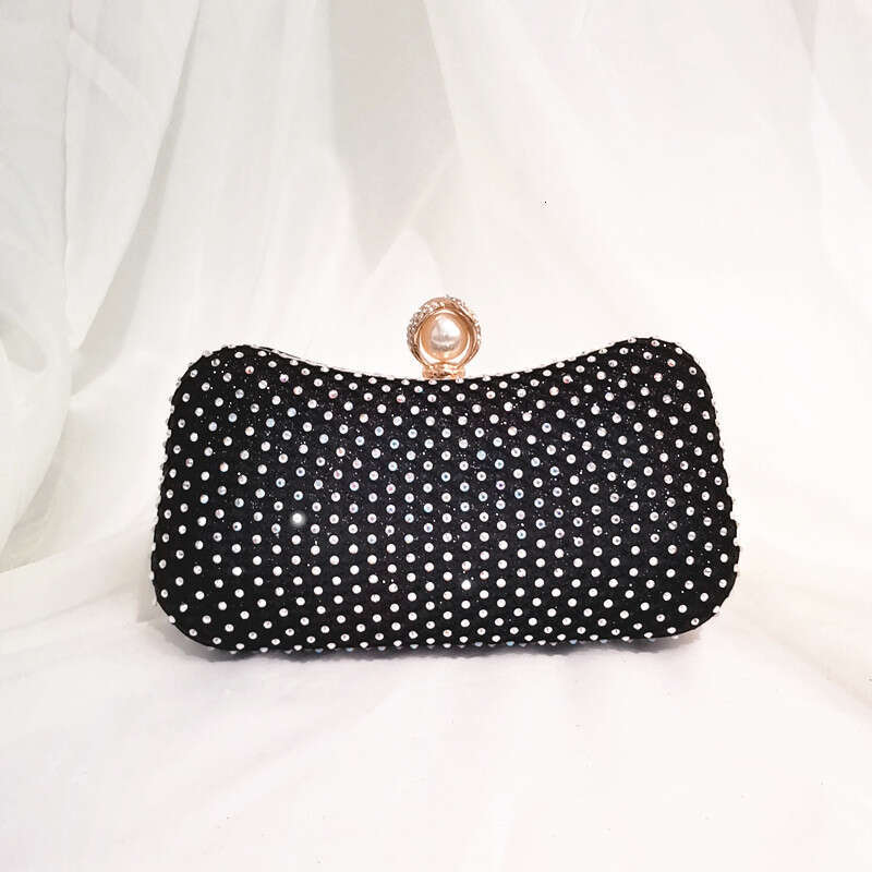 Dinner Bag Water Bag With Inlay And Pearl Pillow Shaped Single Shoulder Diagonal Cross Mesh Diamond Bag Shiny Dress Banquet Handbag KQ