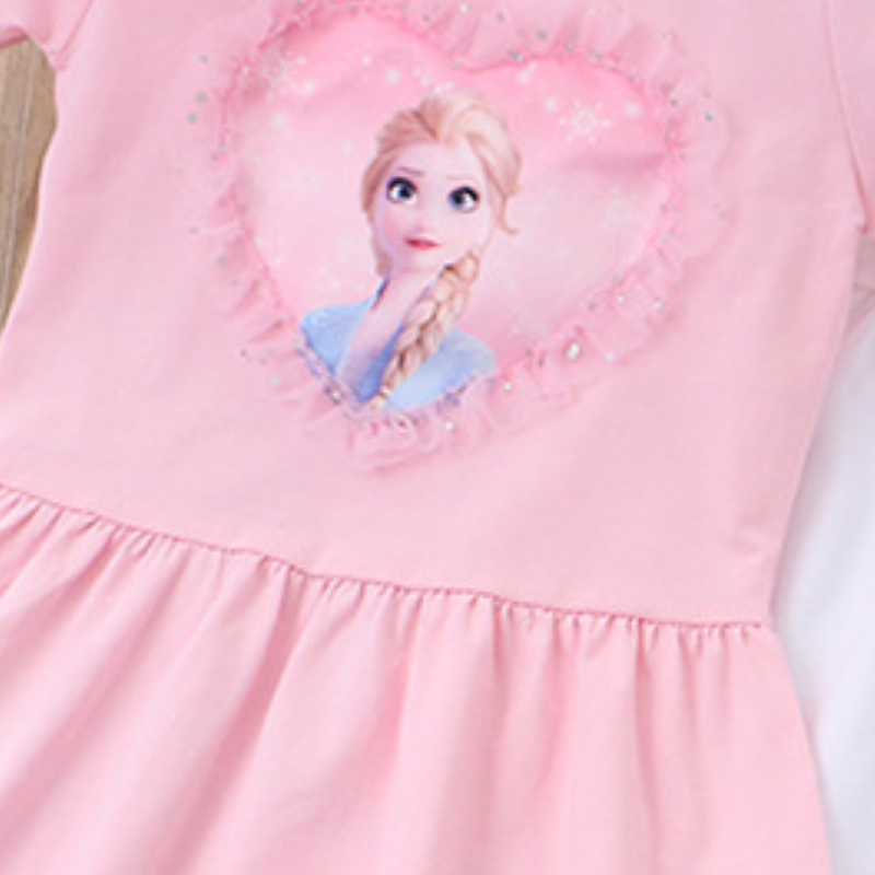 DISNEY toddler designer clothes baby girl designer clothes Frozen Princess Elsa Children summer dress princess sequins dress girl's dress baby pa