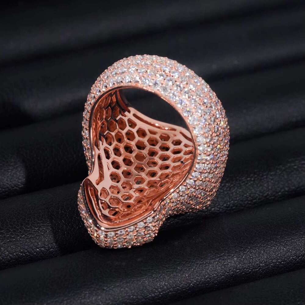 Hip hop style VVS silicone men's cross silver ice out ring
