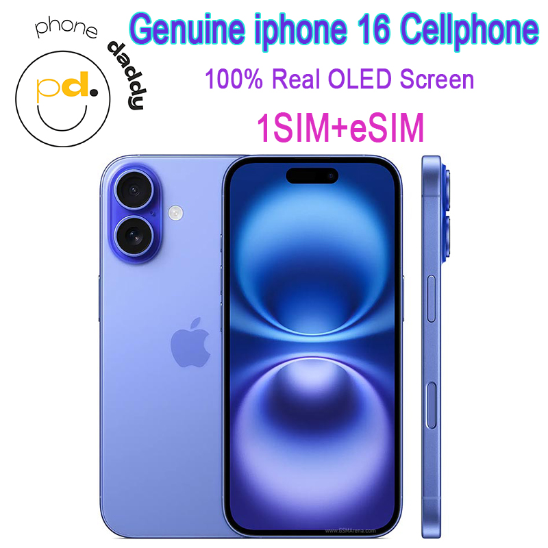 iPhone Original Unlocked iphone 16 Cellphone 8GB RAM 128GB 256GB 512GB ROM Mobilephone Real Oled Screen Nano SIM eSIM