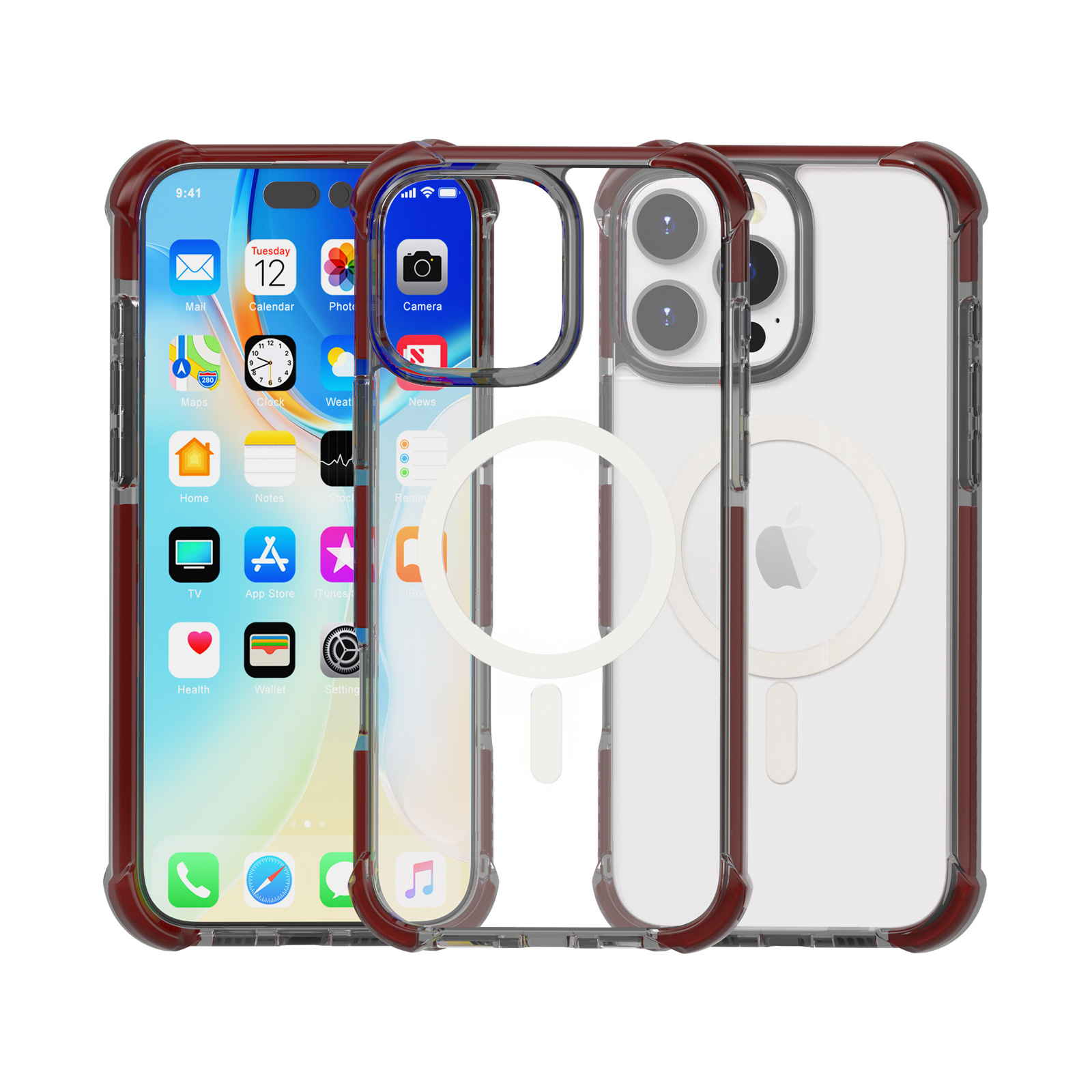 Premium Strong Magnetic Shockproof Transparent Clear Acrylic Phone Cases for iPhone 16 16E 15 14 13 12 11 Pro MAX Mini XS Max X XR 6 7 8 Plus Military
