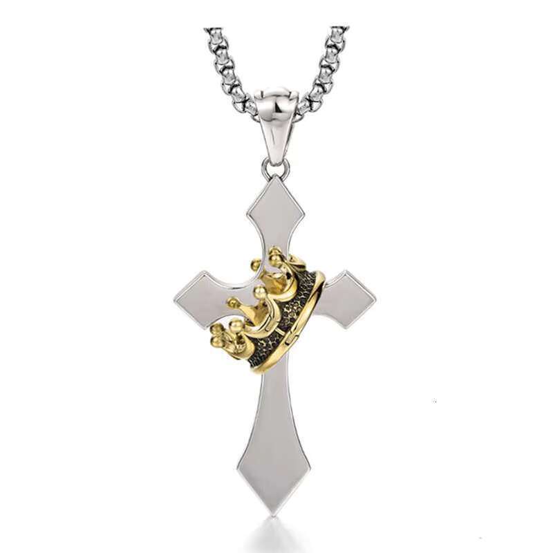 DHCollections Retro Cross Necklace for Men Personalized Thai Sier Niche Pendant Box Chain Trendy Gift Idea