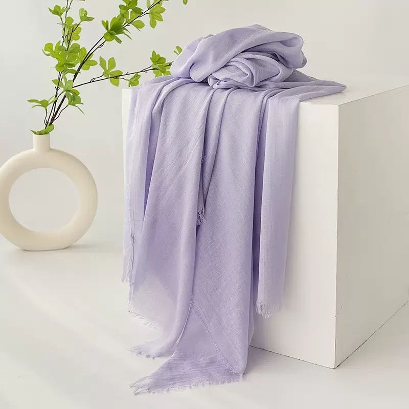 K640 Spring and summer thin scarf imitation cotton and linen pure color simple sunscreen shawl female high-grade silk scarf gauze scarf headscarf