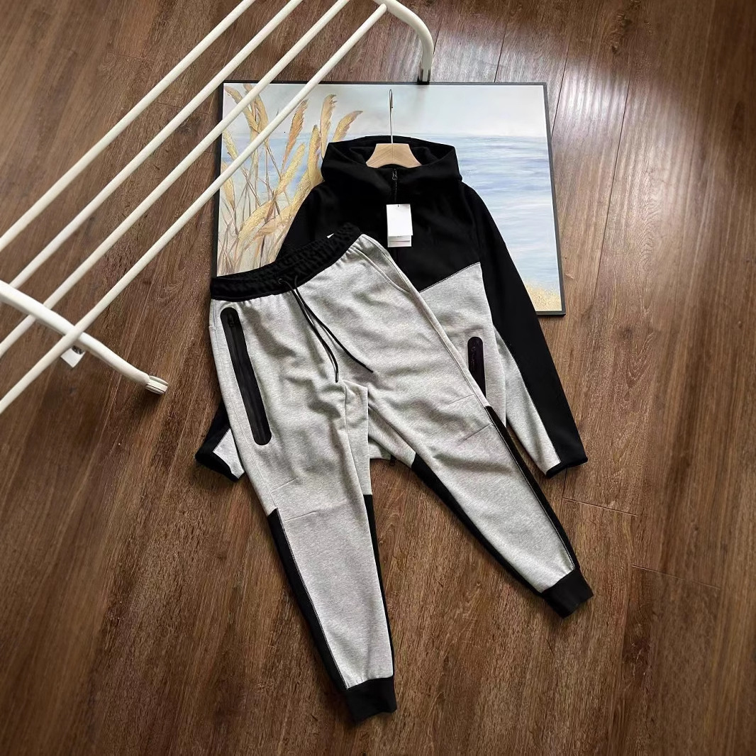 Sports Spring Autumn new hooded jacket, laminated pants, sports and leisure suit