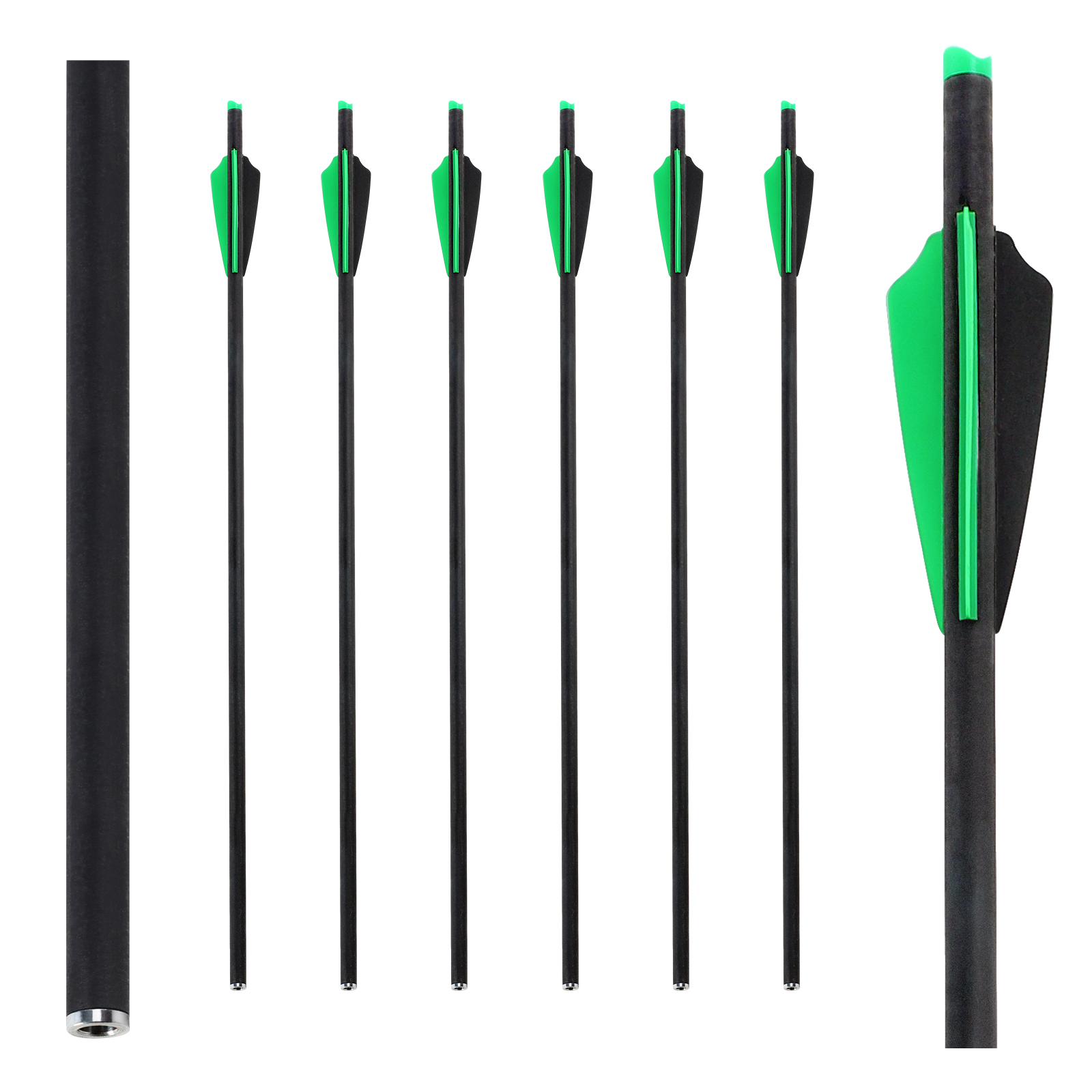 Crossbow Bolts without Arrow Tips 20 inch Carbon Hunting Arrows for Crossbow Arrows Half-Moon Nocks Archery Targeting Arrow Training Arrows(Pack of 6)