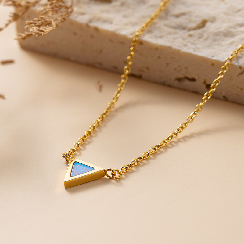 Fast Delivery New Arrival Exquisite Opal Pendant Necklace for Women - High - end Titanium Steel Collarbone Chain