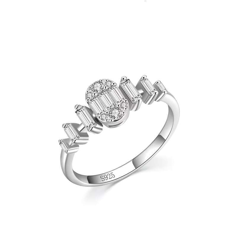 Wholesale Silver Wedding Ring Luxury Zircon Exquisite 925 Sterling Silver Casual Rings for Ladies