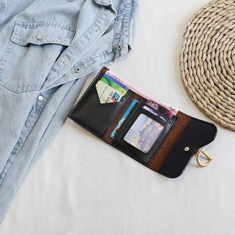 Short Small Fashion Brand Leather Ladies Card Bag For Women Clutch Female Purse Money Clip Wallet