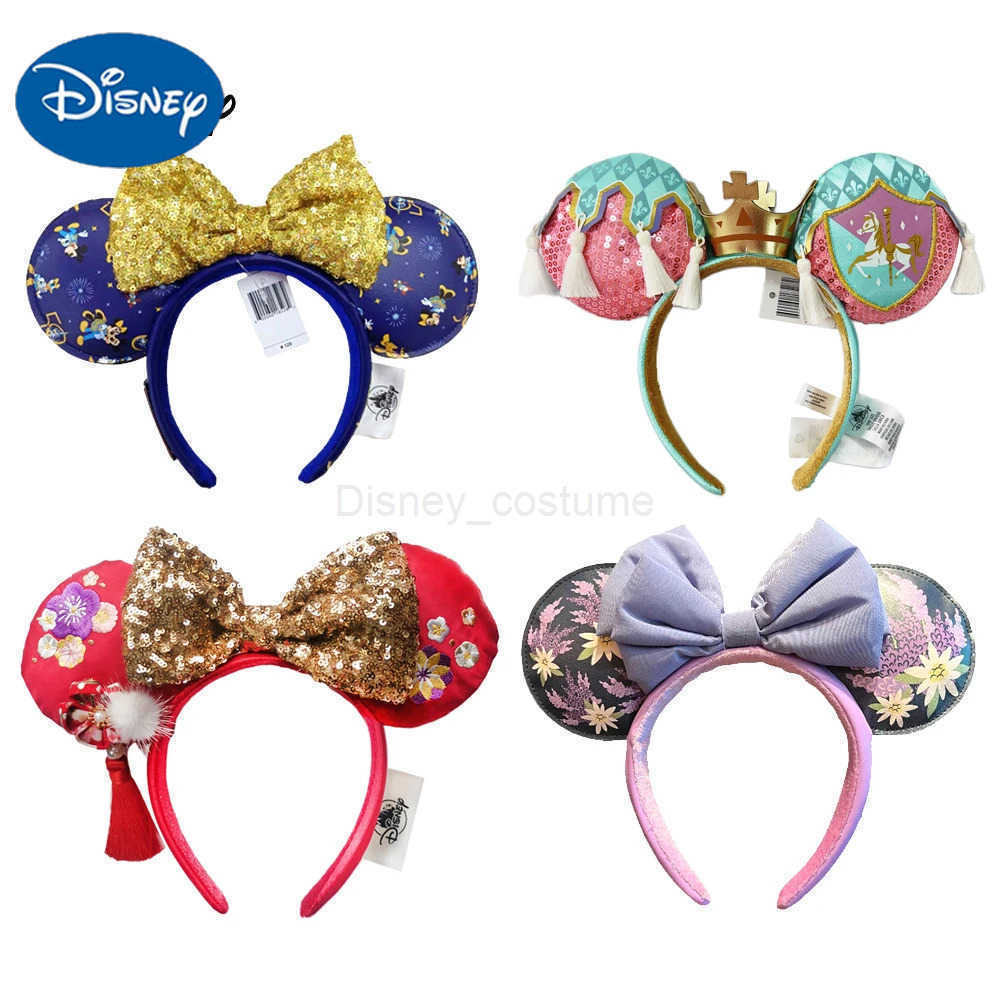 Disney Minnie Mouse Ear Headband 2023 New Lounge Ears Christmas Snowman Earbuds Adult Children Hair Accessories Role Play X2505061