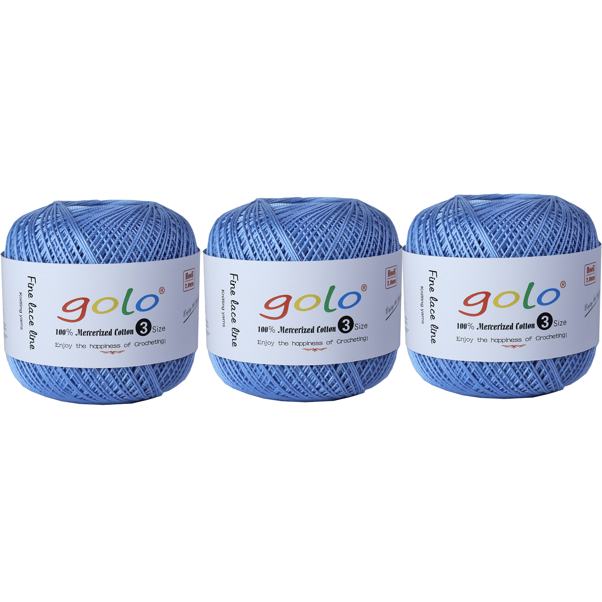 golo 3 balls Crochet Thread Size 3 Yarn for Hand Knitting Crochet yarn for Crocheting