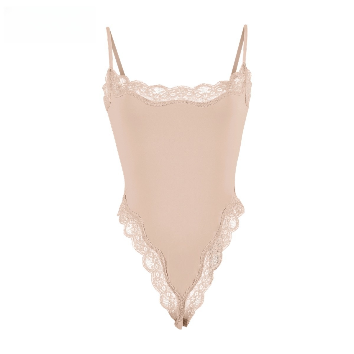 Sexy Bodysuit Women's Square Neck Sexy Lace Bodysuit Sleeveless Spaghetti Strap Jumpsuit Solid Color Slimming Bodycon Rompers Tank Tops Backless 