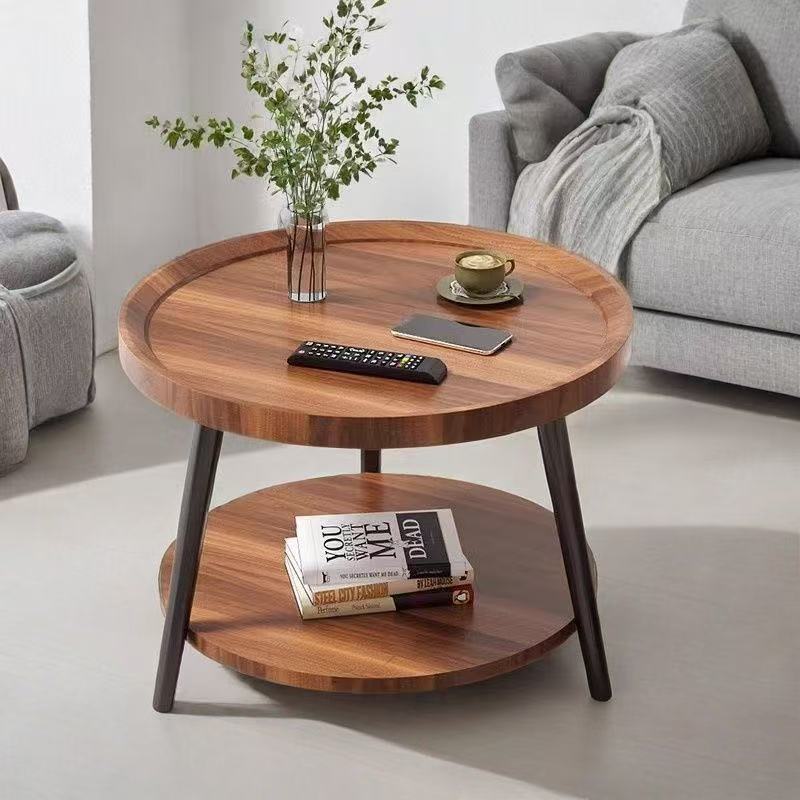 B575 Small apartment living room sofa side table simple round table